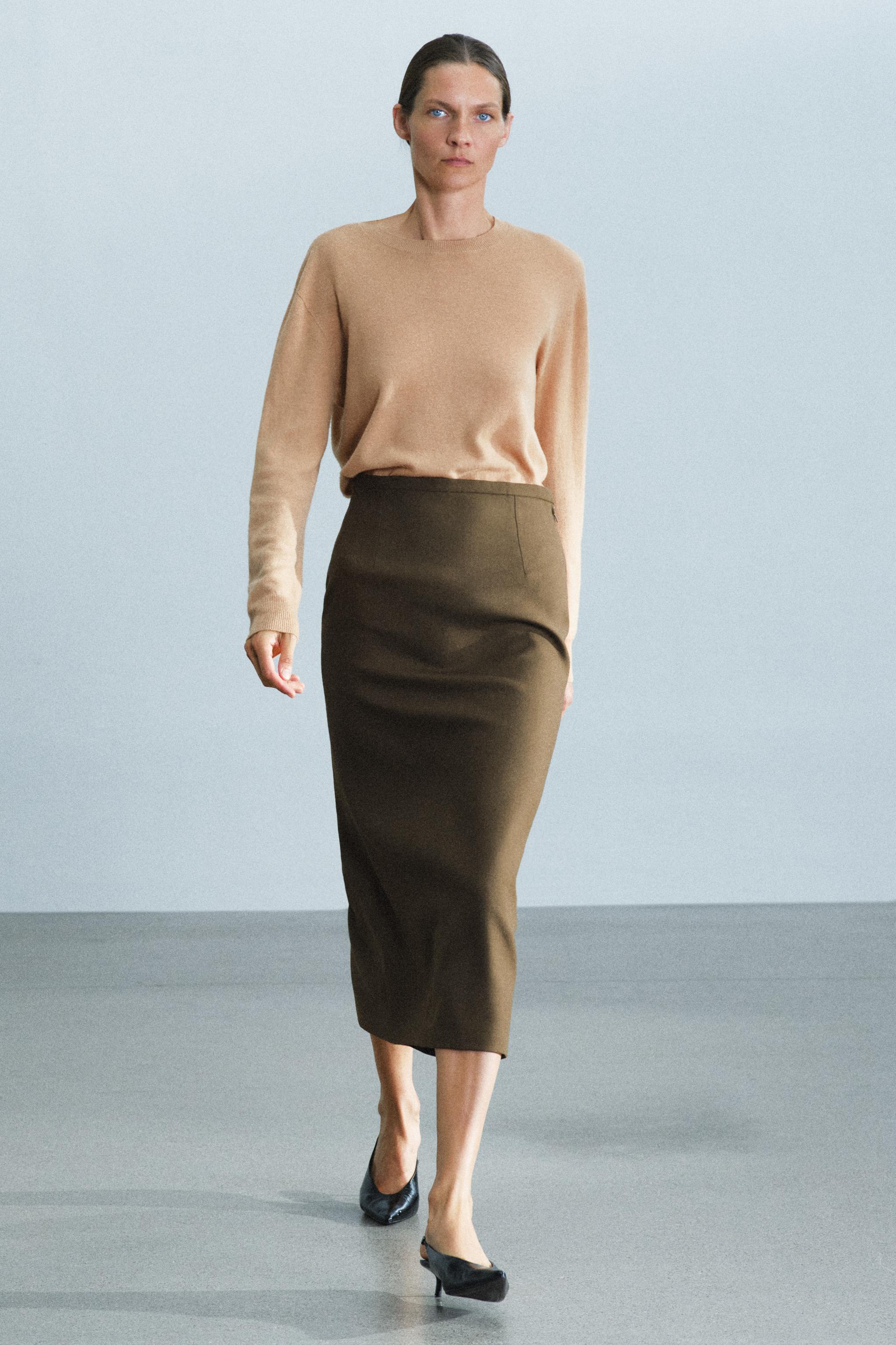 100% WOOL STRAIGHT SKIRT ZW COLLECTION